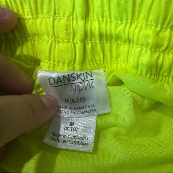 Danskin Now Bright Neon Yellow Athletic Shorts Women’s Size Medium / 8 - 10 - Picture 6 of 8